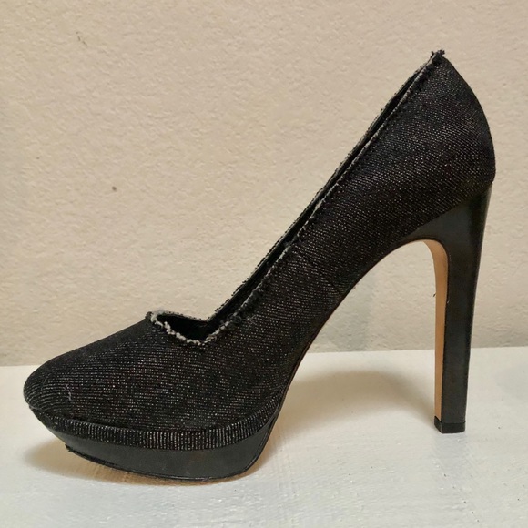 Diesel Black Denim Platform Heels European size 39 , US 8.5 - Picture 8 of 10